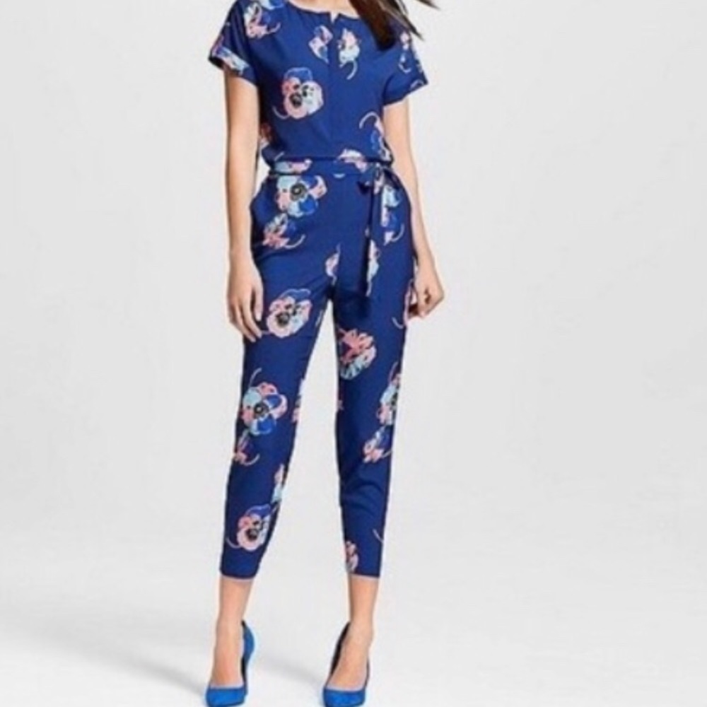 Isani for Target Blue Floral Jumpsuit